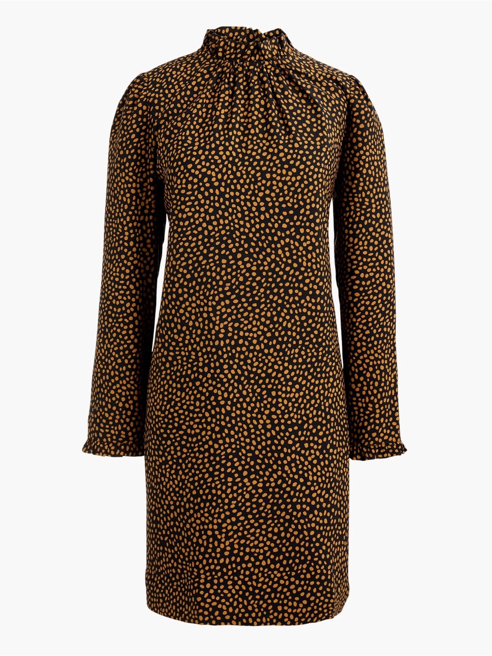 J. Crew Ruffle Neck Shift Dress Women’s Size 18 Ling Sleeves High Neck Classic